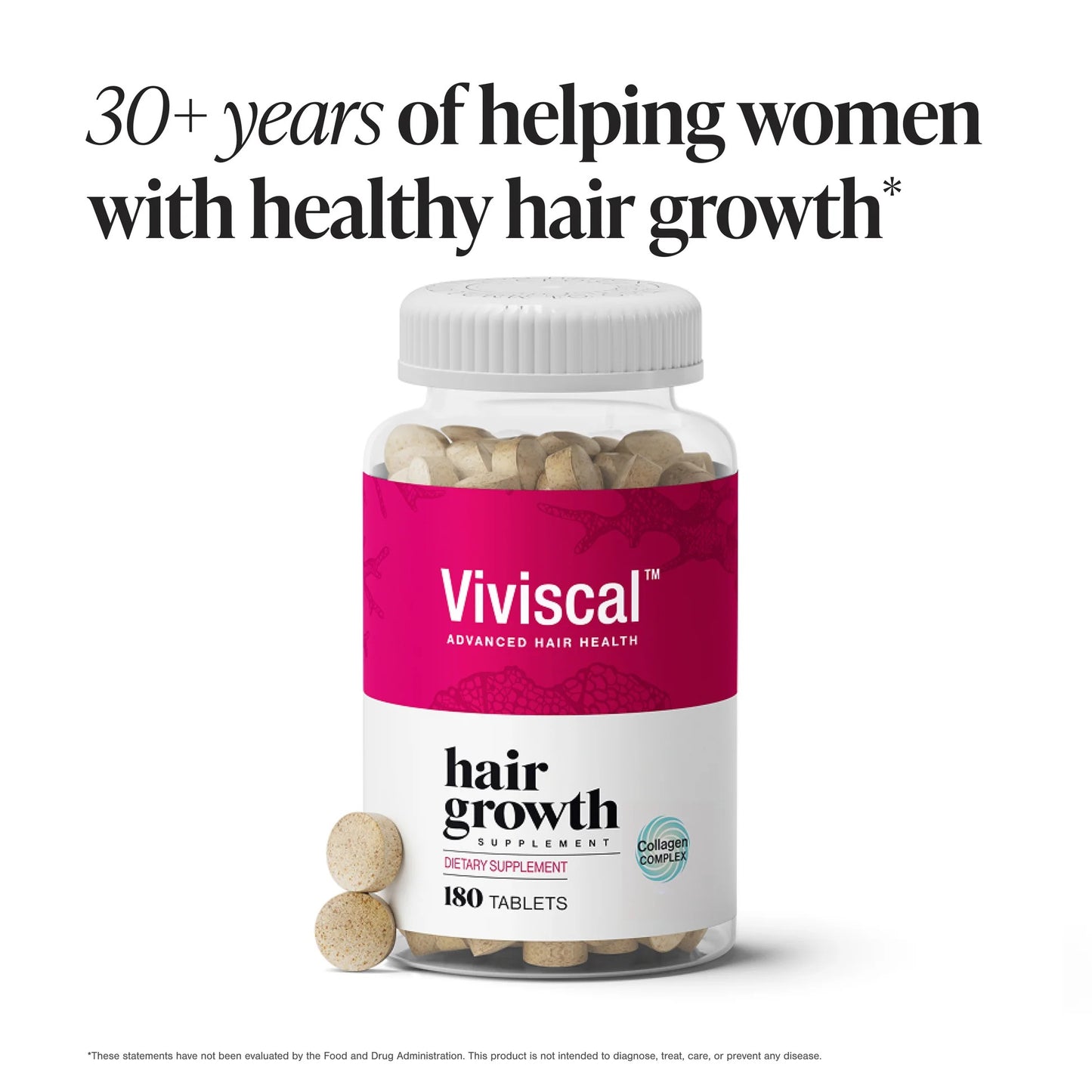 Viviscal Hair Growth Supplements for Women, Thicker Fuller Hair Support for Thinning Hair and Hair Loss, with Biotin and Marine Collagen, Drug-Free